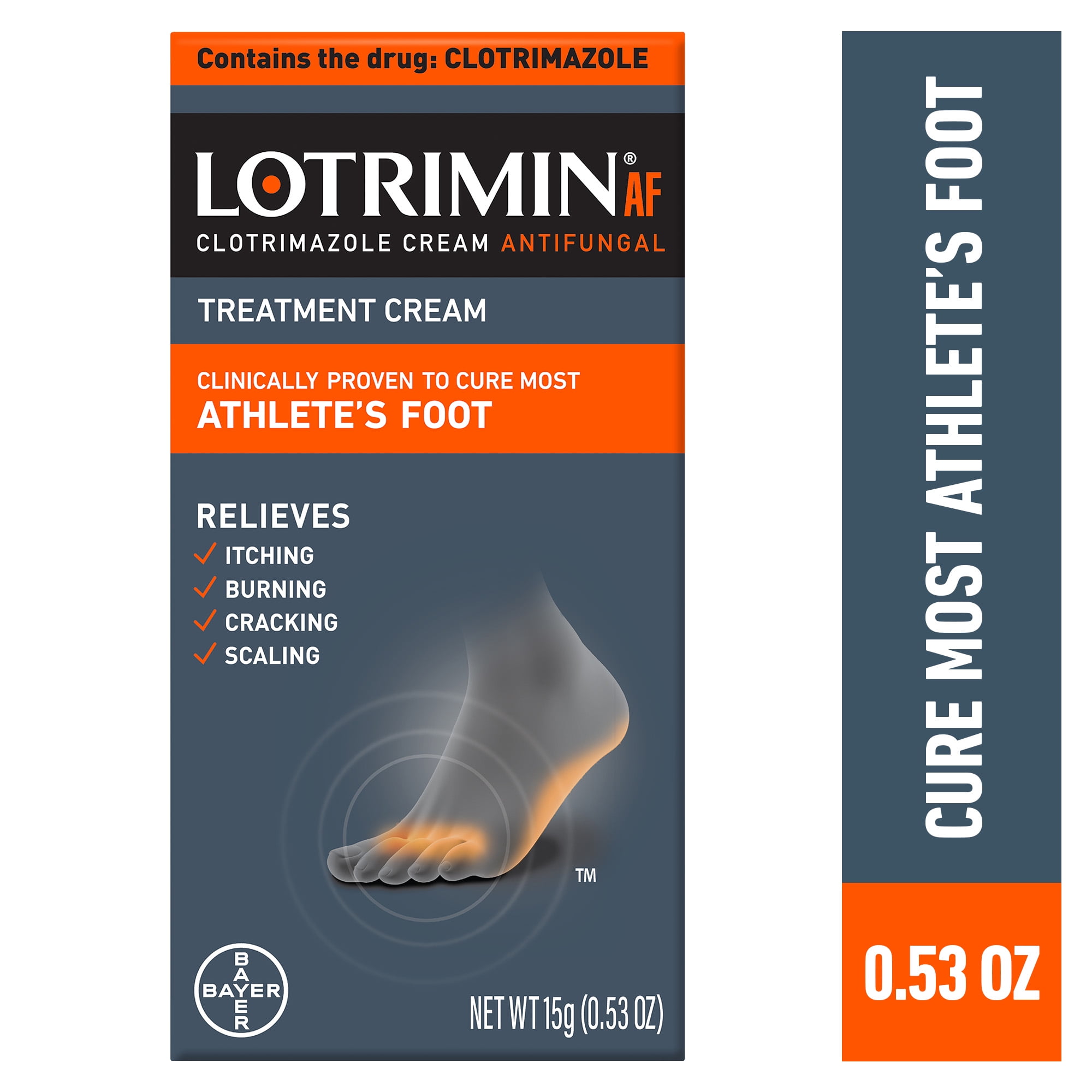 Lotrimin AF Clotrimazole Athlete's Foot Treatment Antifungal Cream, 15G Tube