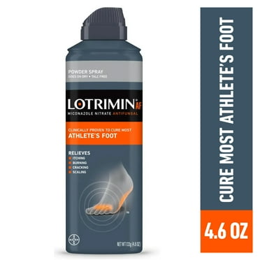 Lotrimin AF Athlete's Foot Powder Spray, Miconazole Nitrate 2%, Clinically Proven Effective Antifungal Treatment of Most AF, Jock Itch and Ringworm, 4.6 Ounces (133 Grams) Spray Can