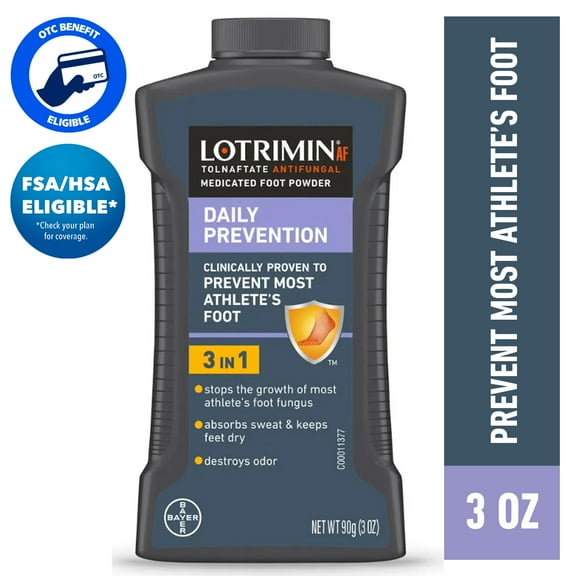 Lotrimin Athlete's Foot Daily Prevention Medicated Foot Powder, 3 oz