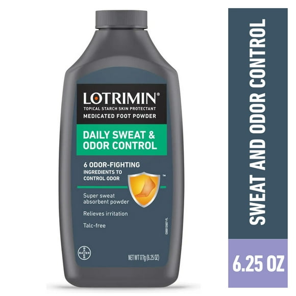 Lotrimin Daily Sweat and Odor Control Medicated Foot Powder, 6.25 oz
