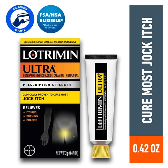 Lotrimin Ultra Extra Strength Jock Itch Antifungal Treatment Cream, 12G Tube