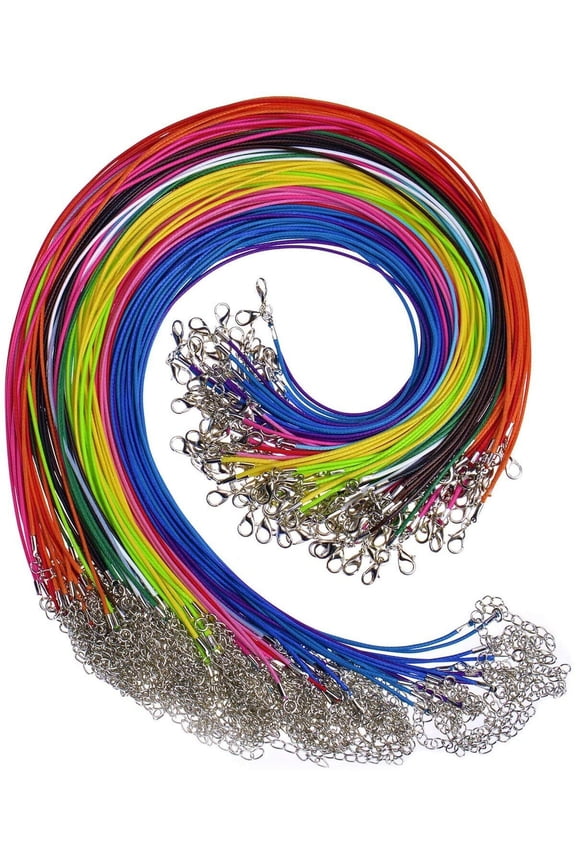 100Pcs Braided Leather Cord Rope Necklace Chain With Lobster Claw Clasp USA