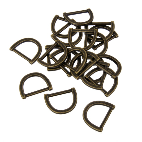 Lots 20 Metal D- Buckle Loops for Craft Findings Bronze