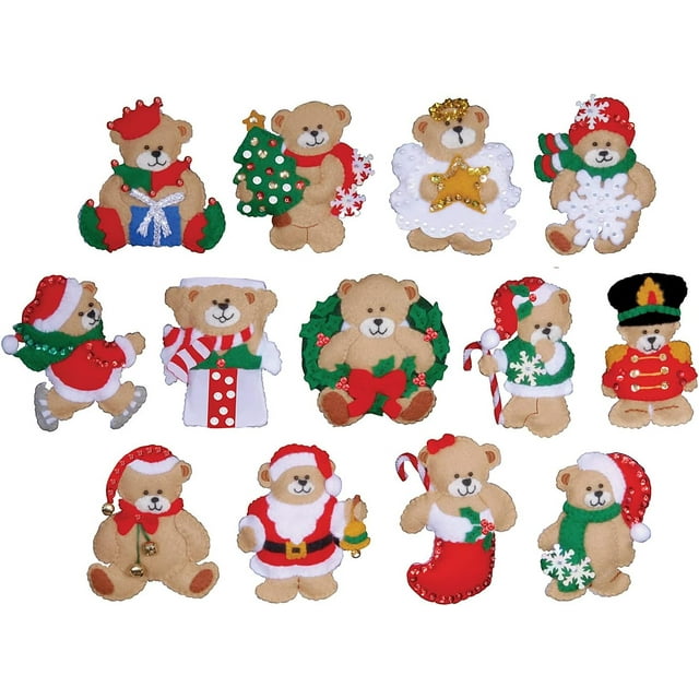 Lots Of Bears Felt Ornament Kit, Red - Walmart.com