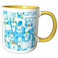 thumbnail image 1 of 3drose, Lots of Blue Dogs, 11oz Two-tone Yellow Mug, 1 of 6