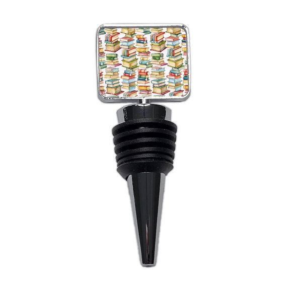 Lots Of Books Library Reading Reader Wine Bottle Stopper Cap Plug
