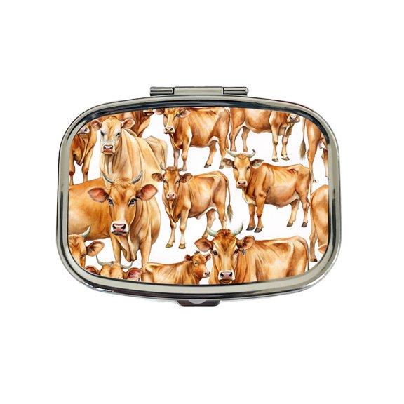 Lots Of Brown Cows Small Travel Handbag Pill Box Case
