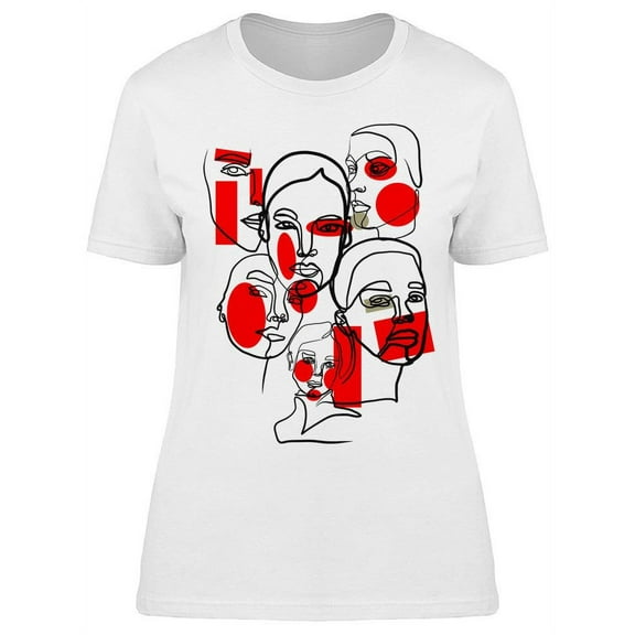 Lots Of Faces T-Shirt Women -Image by Shutterstock, Female x-Large