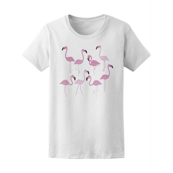 Lots Of Flamingo Art T-Shirt Women -Image by Shutterstock, Female x-Large