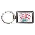 thumbnail image 1 of Lots Of Flamingos Watercolor Metal Rectangle Keychain, 1 of 7