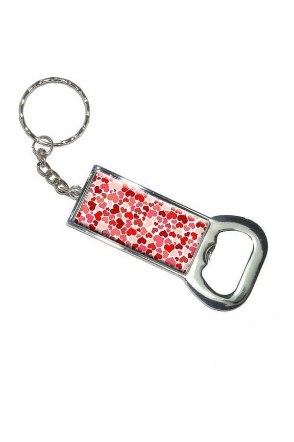 Lots Of Hearts Love Romantic Keychain Bottle Bottlecap Opener