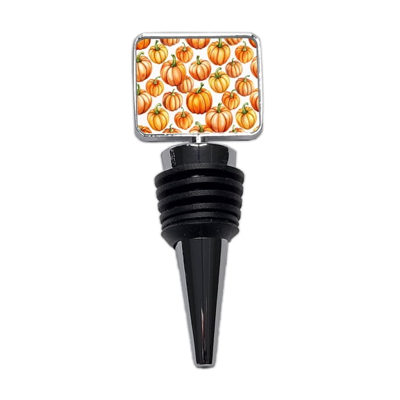 Lots Of Orange Pumpkins Fall Autumn Halloween Wine Bottle Stopper Cap Plug