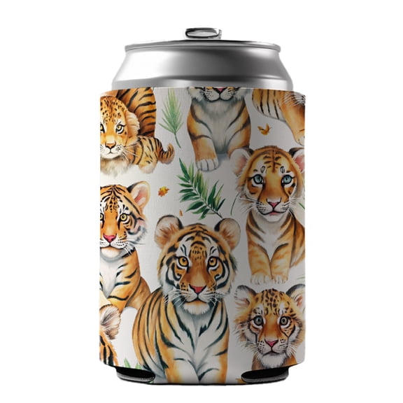 Lots Of Sweet Bengal Tigers Drink Beer Soda Insulated Sleeve Holder Can Cooler Hugger