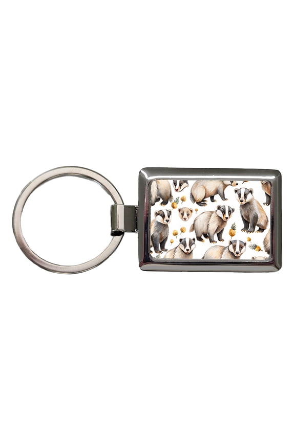 Lots Of Sweet Honey Badgers Metal Rectangle Keychain