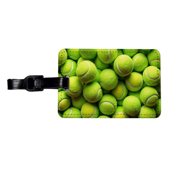 Lots Of Tennis Balls Faux Leather Travel Luggage Tag