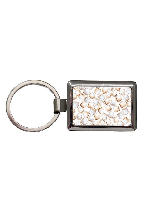Lots Of White Marshmallows Metal Rectangle Keychain