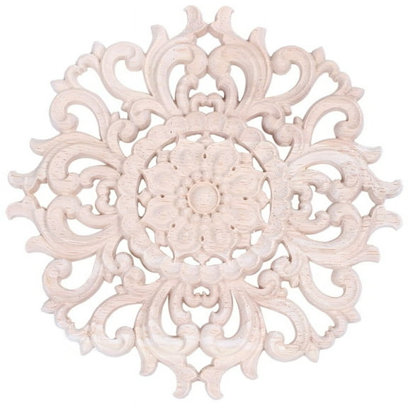 Lots Wood Carved Long Onlay Applique Unpainted Flower Walls Cabinets Door Decor Type:15cm Type A