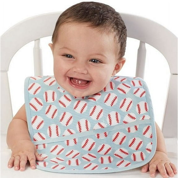 Lots of Baseballs Laminated Baby Bib