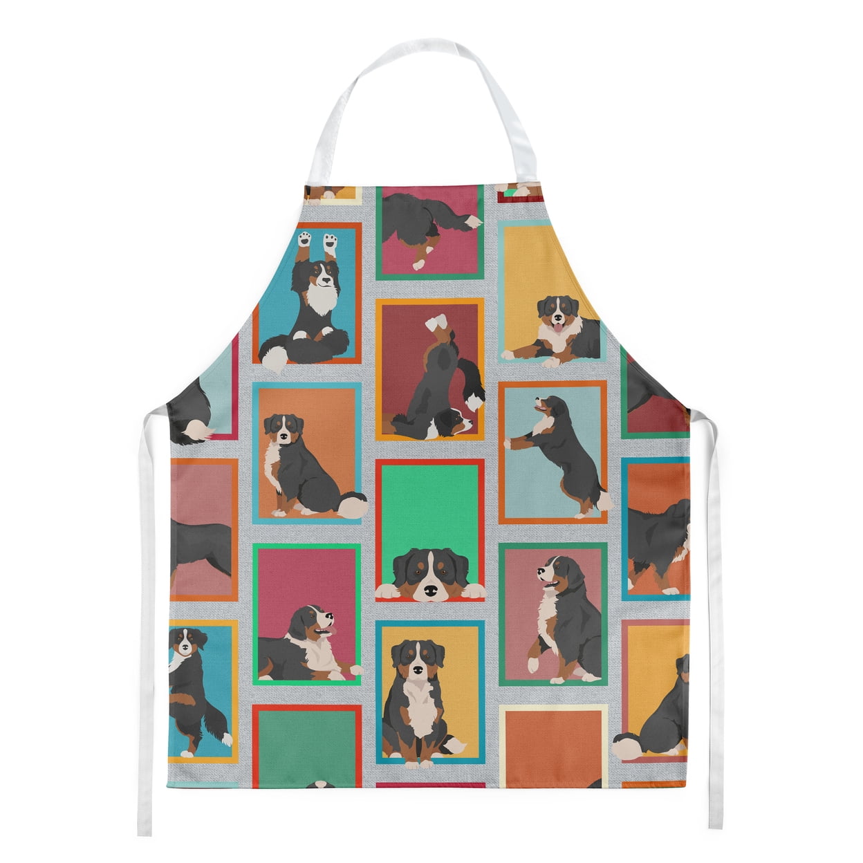 Lots of Bernese Mountain Dog Apron 27 in x 30 in