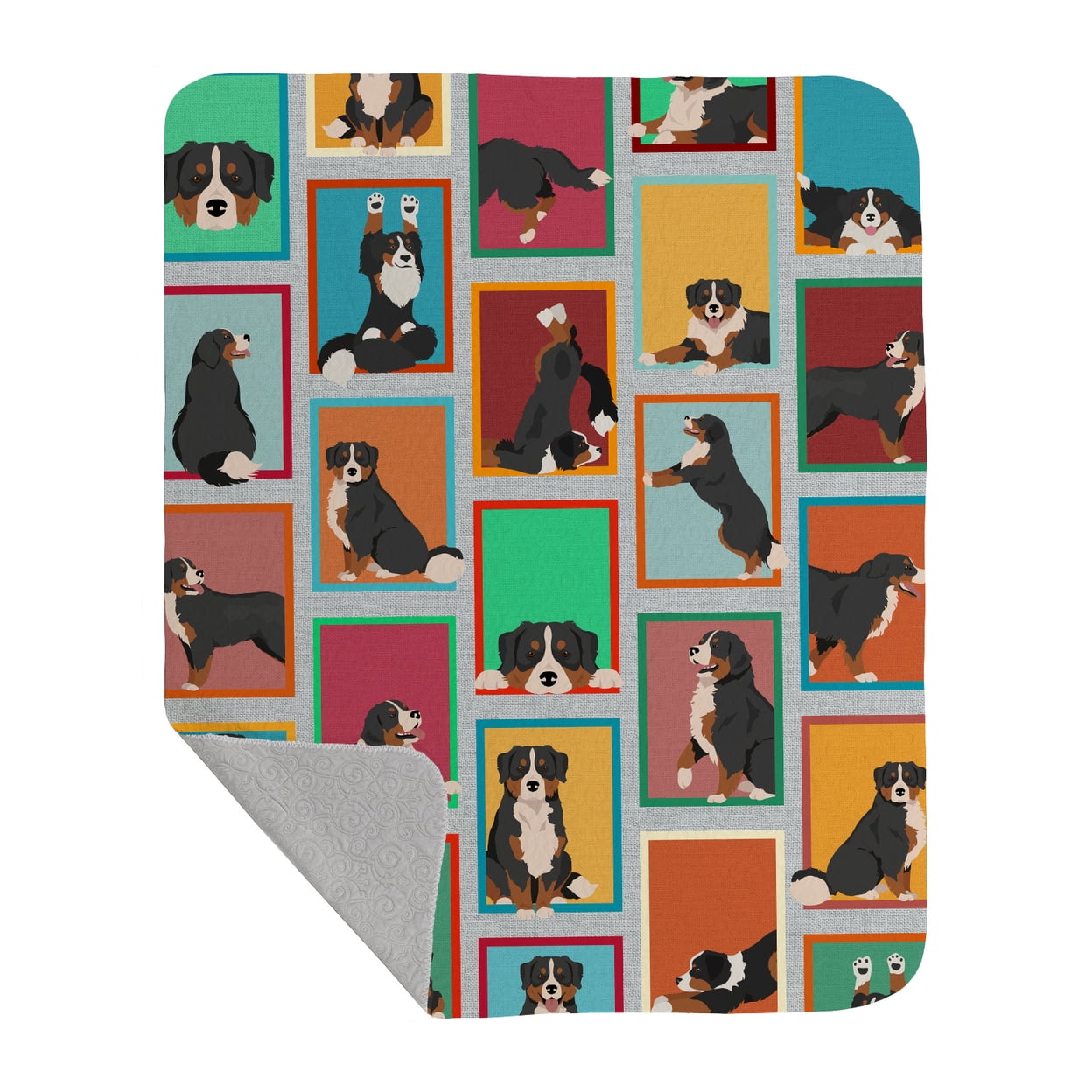 Lots of Bernese Mountain Dog Quilted Blanket 50x60