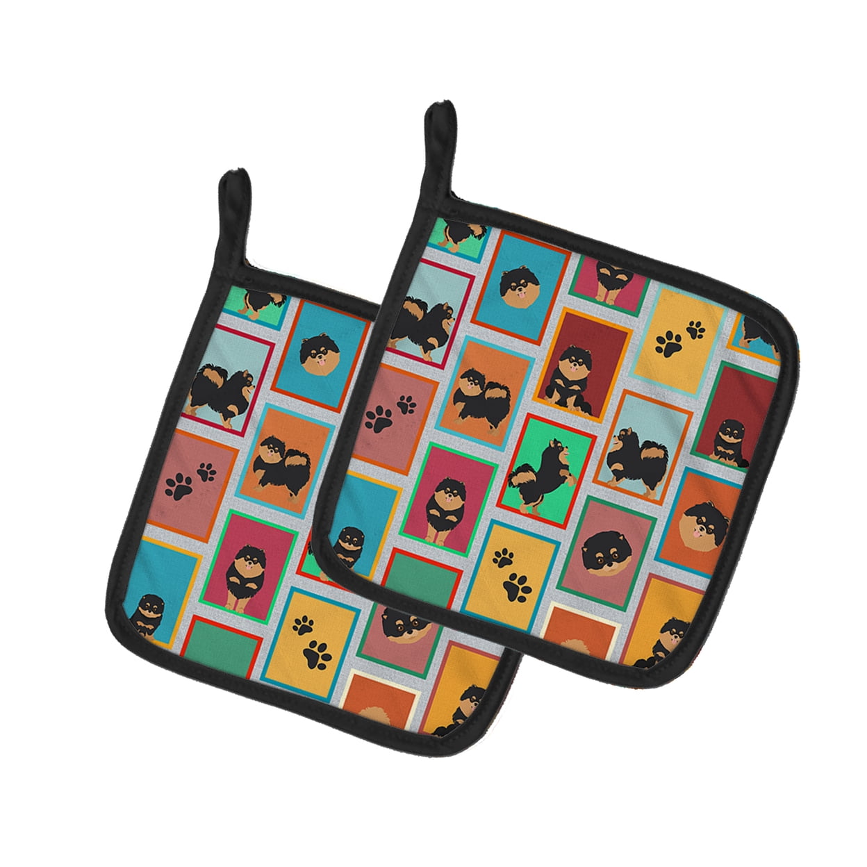 Cavalier King Charles Oven Mitts & Pot Holders Set (4 pcs) - Ruby Cavalier King Charles Oven Mitts & Pot Holders Set (4 pcs) - Ruby