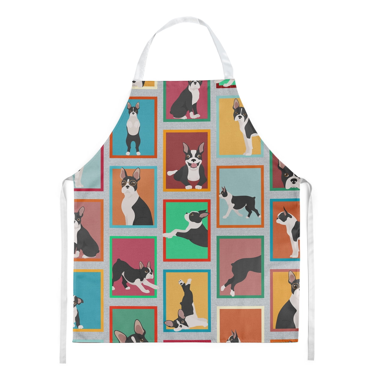Lots of Boston Terrier Apron 27 in x 30 in