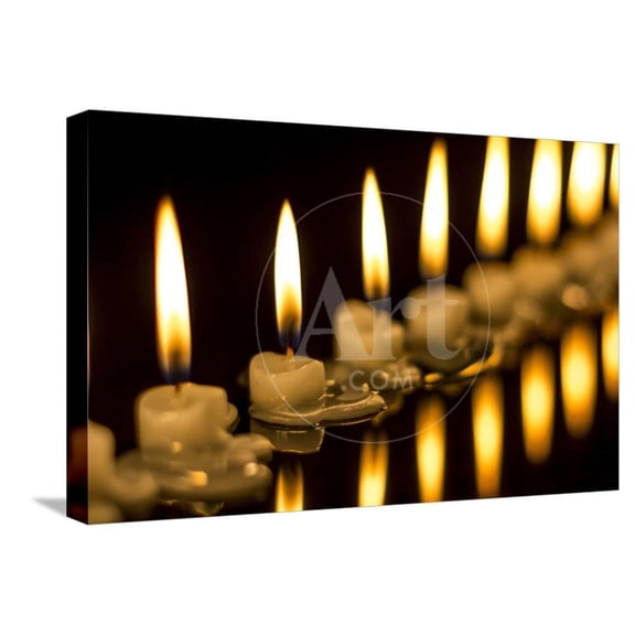 Lots of Candles Burning in the Dark, Stretched Canvas Wall Art by Oleksandr Slyvka Sold by Art.Com