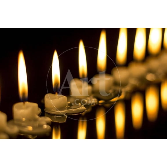 Lots of Candles Burning in the Dark, Unframed Photographic Print Wall Art by Oleksandr Slyvka Sold by Art.Com