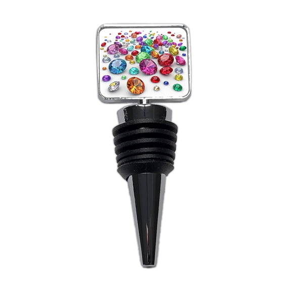 Lots of Colorful Gems Wine Bottle Stopper Cap Plug