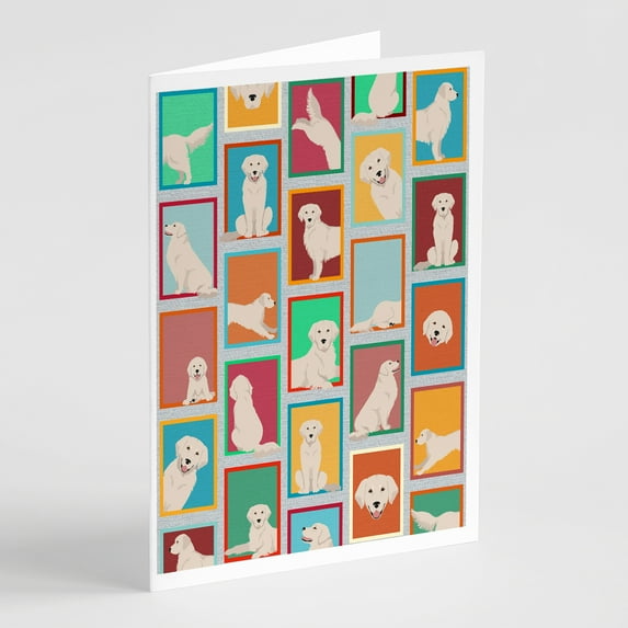 Lots of Cream Golden Retriever Greeting Cards and Envelopes Pack of 8 7 in x 5 in