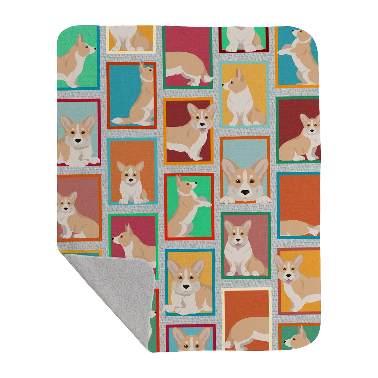 Lots of Fawn Cardigan Corgi Quilted Blanket 50x60 50 in x 60 in