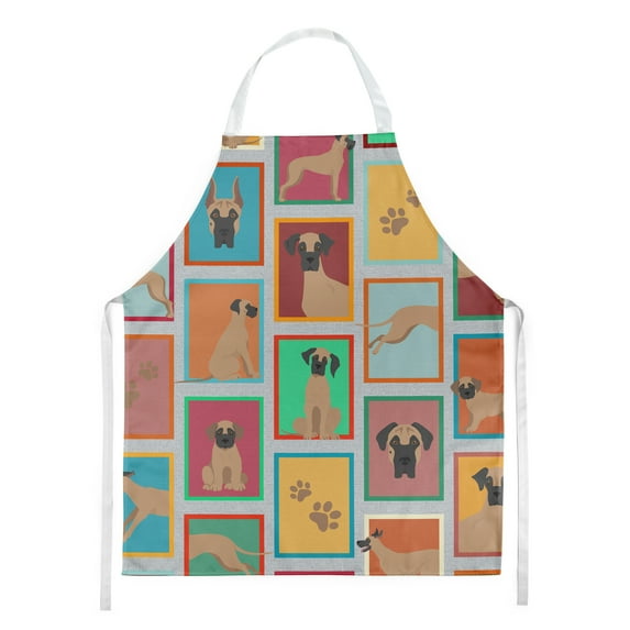 Lots of Fawn Great Dane Apron 27 in x 30 in