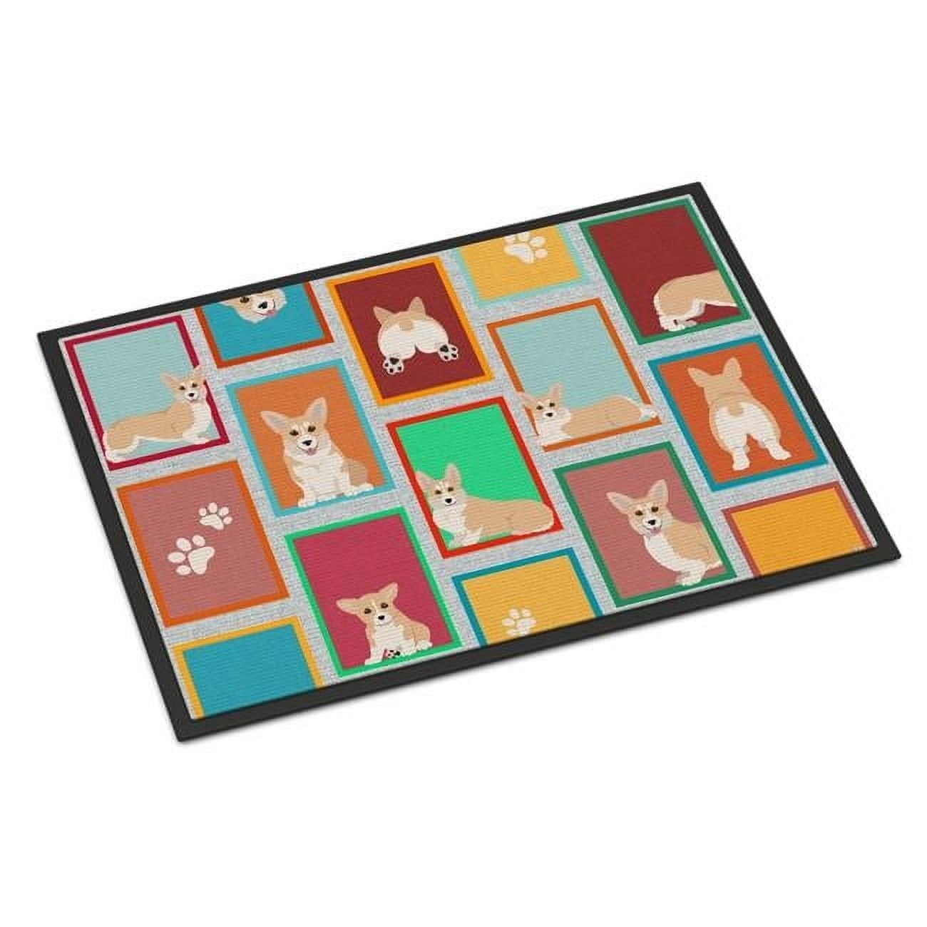 Lots of Fawn Pembroke Corgi Indoor or Outdoor Mat 24x36 36 in x 24 in
