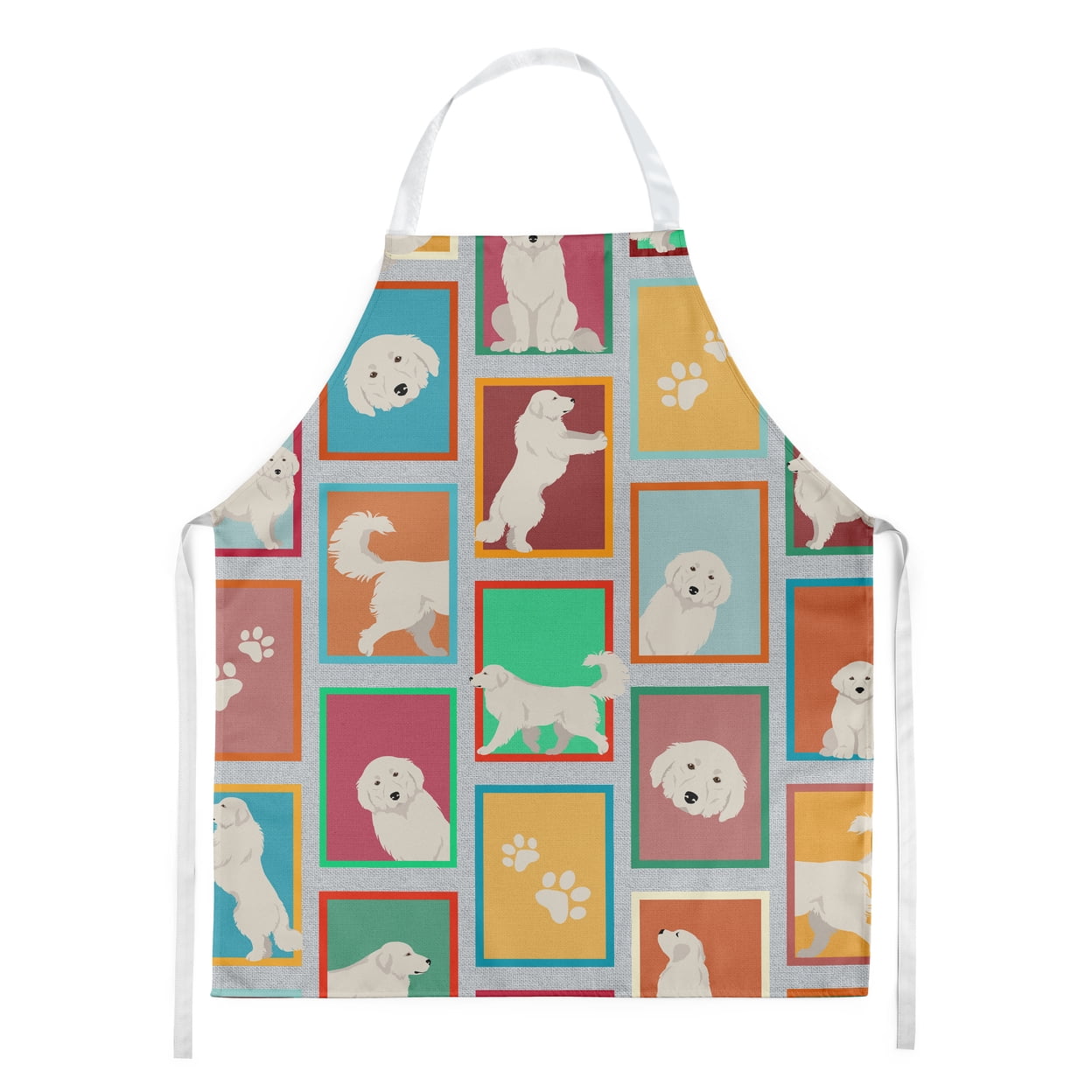 Lots of Great Pyrenees Apron 27 in x 30 in