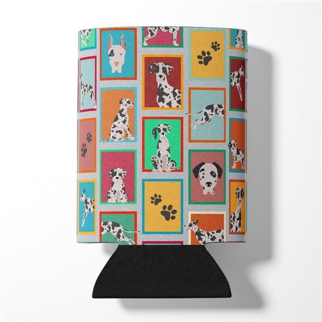 Lots of Harlequin Natural Ears Great Dane Can or Bottle Hugger 3 in x 5 in