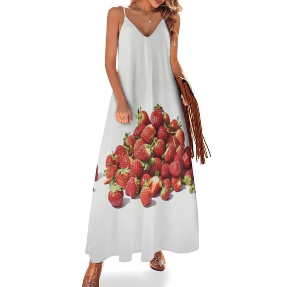 Lots of Little Strawberries Sleeveless Dress Dresses Women Summer Women's Summer Clothing