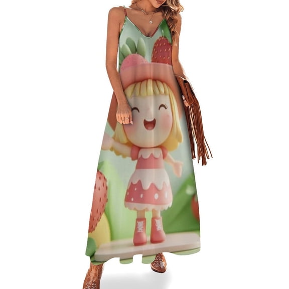 Lots of Little Strawberries Sleeveless Dress Dresses Women Summer Women's Summer Clothing