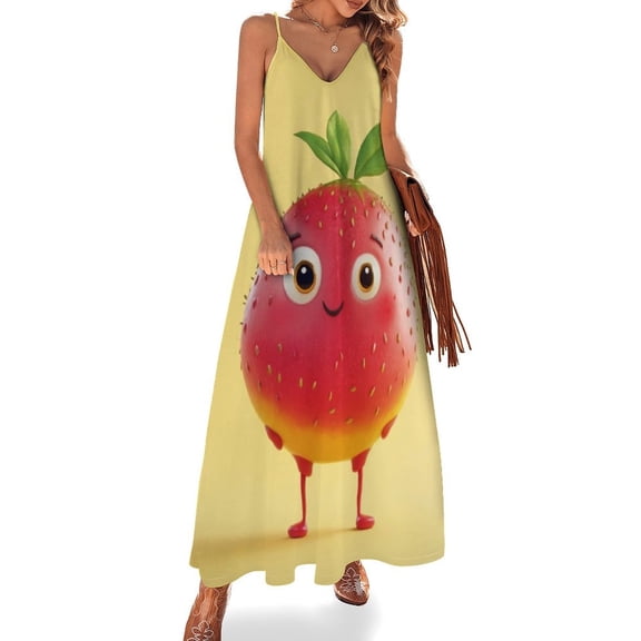 Lots of Little Strawberries Sleeveless Dress Dresses Women Summer Women's Summer Clothing