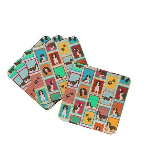 Lots of Liver English Springer Spaniel Foam Coaster Set of 4 3.5 in x 3.5 in