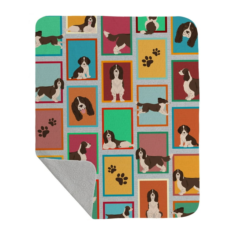 Lots of Liver English Springer Spaniel Quilted Blanket 50x60 50 in x 60 in