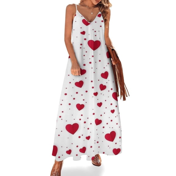 Lots of Love Sleeveless Suspender Dress Summer Fashion Casual Long Dress