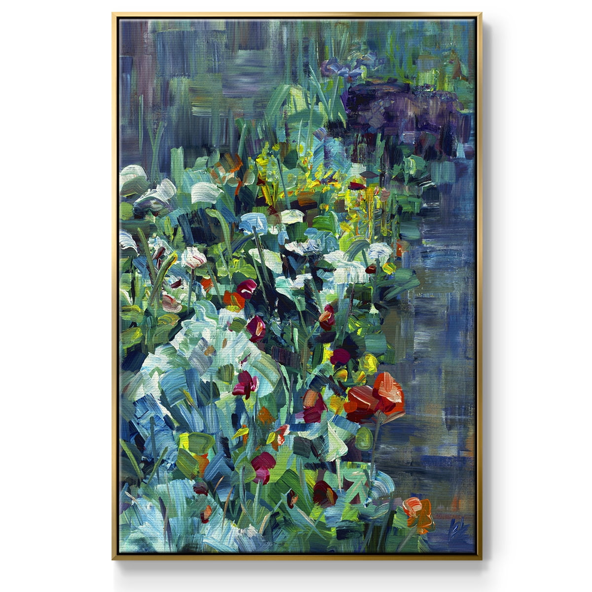 Lots of Love in the Garden Framed Premium Gallery Wrapped Canvas - Ready to Hang - 25 x 37 - Gold Floating Frame