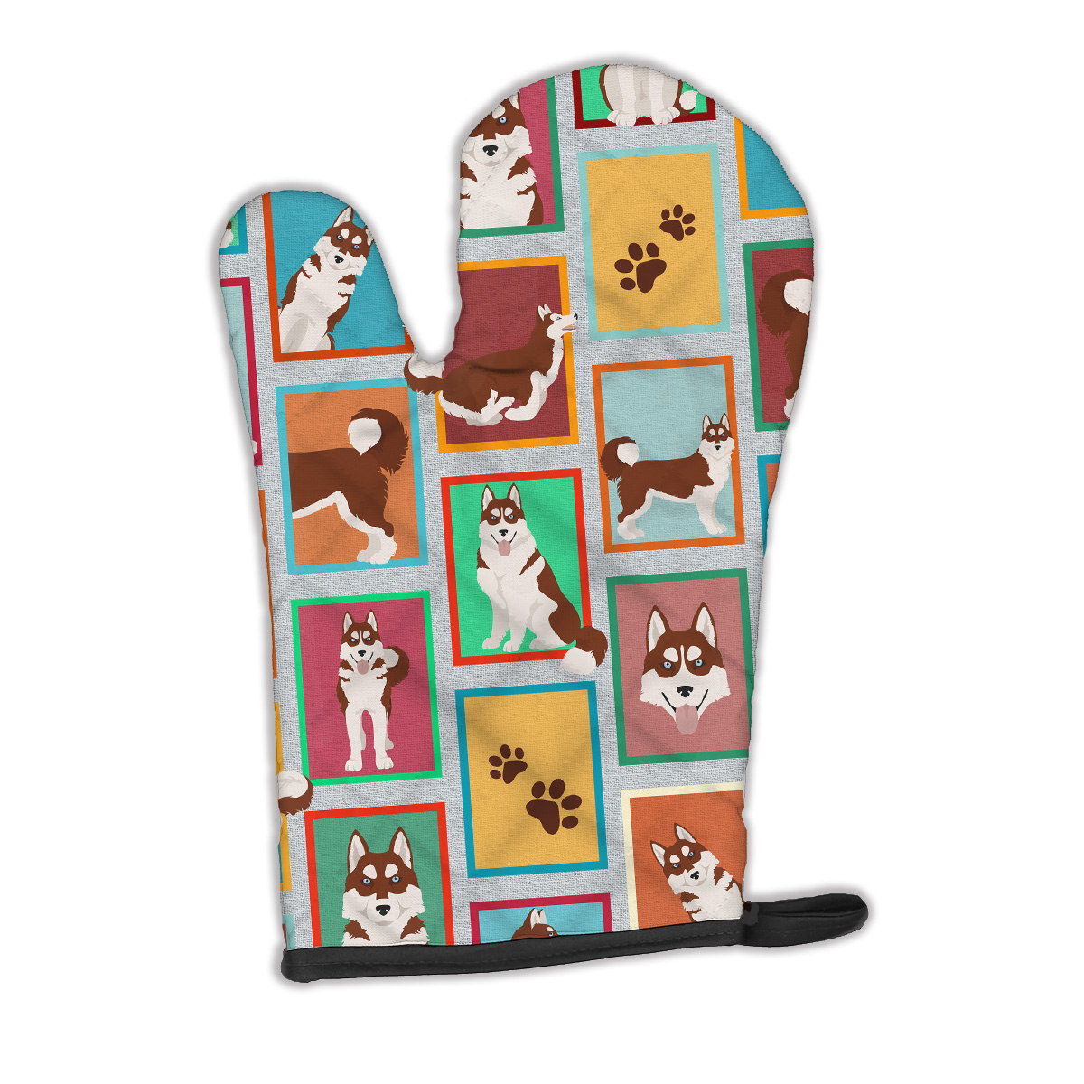 Siberian Husky Oven Mitts and Pot Holder Set: Kitchen Gloves for Cooki