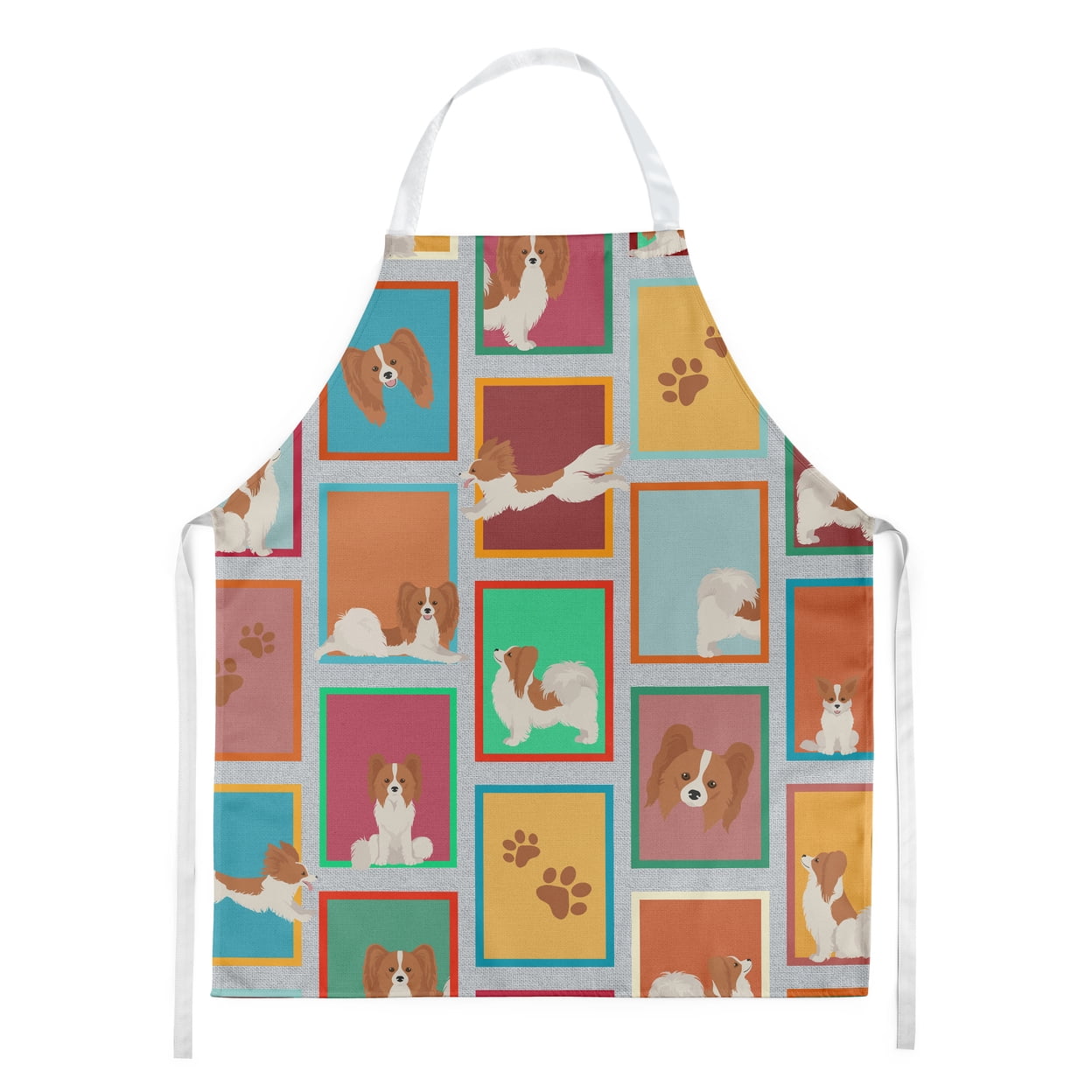 Lots of Red and White Papillon Apron 27 in x 30 in