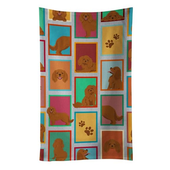 Lots of Ruby Cavalier Spaniel Kitchen Towel 15 in x 25 in