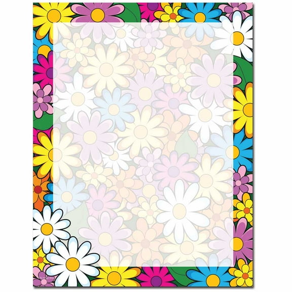 Lotsa Daisies Letterhead Printer Paper, 80 Sheet Pack