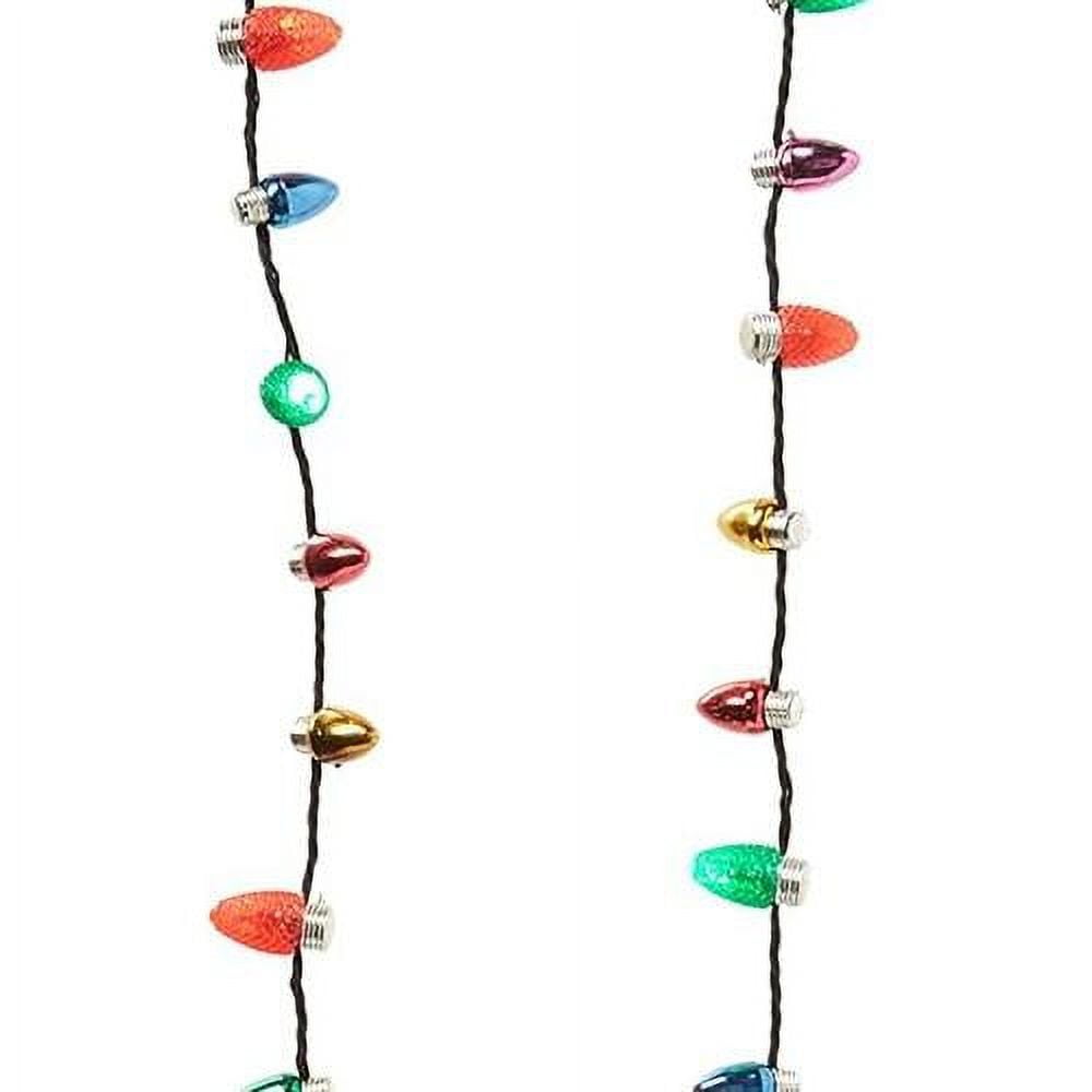 Lotsa Lights Flashing Christmas Light Bulb Holiday Necklace3 Modes