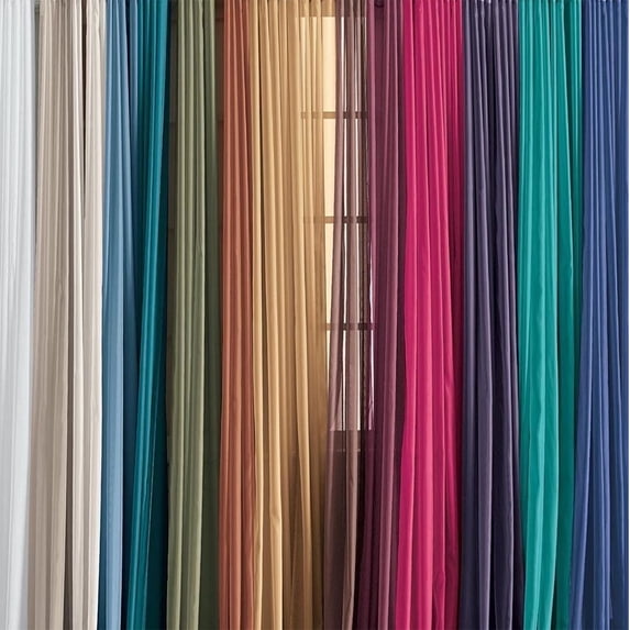 Lotta Bakery Llc Pink Solid Print Rod Pocket Sheer Window Curtain, 54 x 84 in (2 Panels)