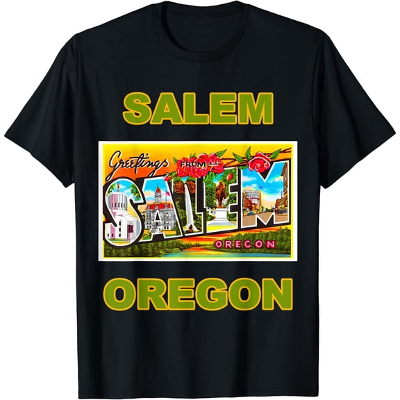 Lotta Shirts: Salem Oregon Postcard Greet S S-5XL T-Shirt