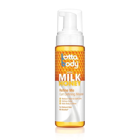 Lottabody Refine Me Curl Defining Hair Mousse, Milk and Honey, 7 Oz